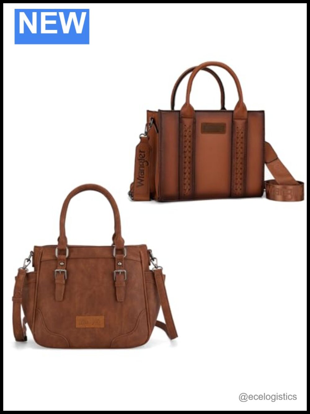 Womens Western Whipstitch Vegan Leather Tote Handbag Purse